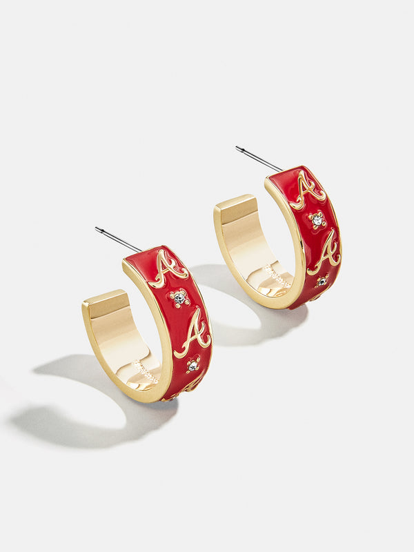 WEAR By Erin Andrews X BaubleBar Atlanta Braves Enamel Hoop Earrings - Atlanta Braves