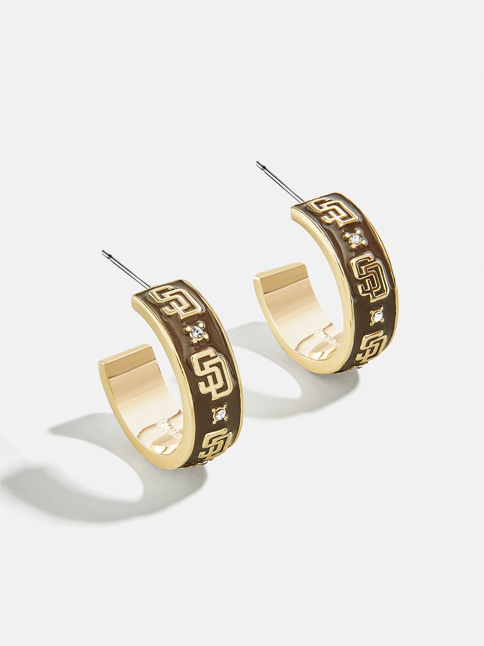 WEAR By Erin Andrews X BaubleBar San Diego Padres Enamel Hoop Earrings - San Diego Padres