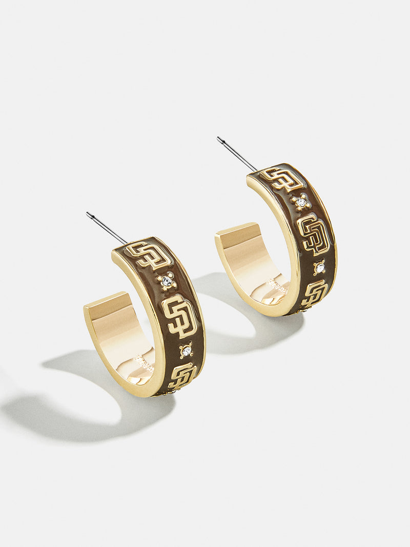 WEAR By Erin Andrews X BaubleBar San Diego Padres Enamel Hoop Earrings - San Diego Padres