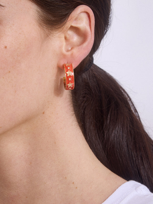 WEAR By Erin Andrews X BaubleBar Houston Astros Enamel Hoop Earrings - Houston Astros
