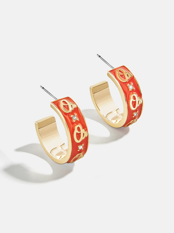 WEAR By Erin Andrews X BaubleBar Baltimore Orioles Enamel Hoop Earrings - Baltimore Orioles