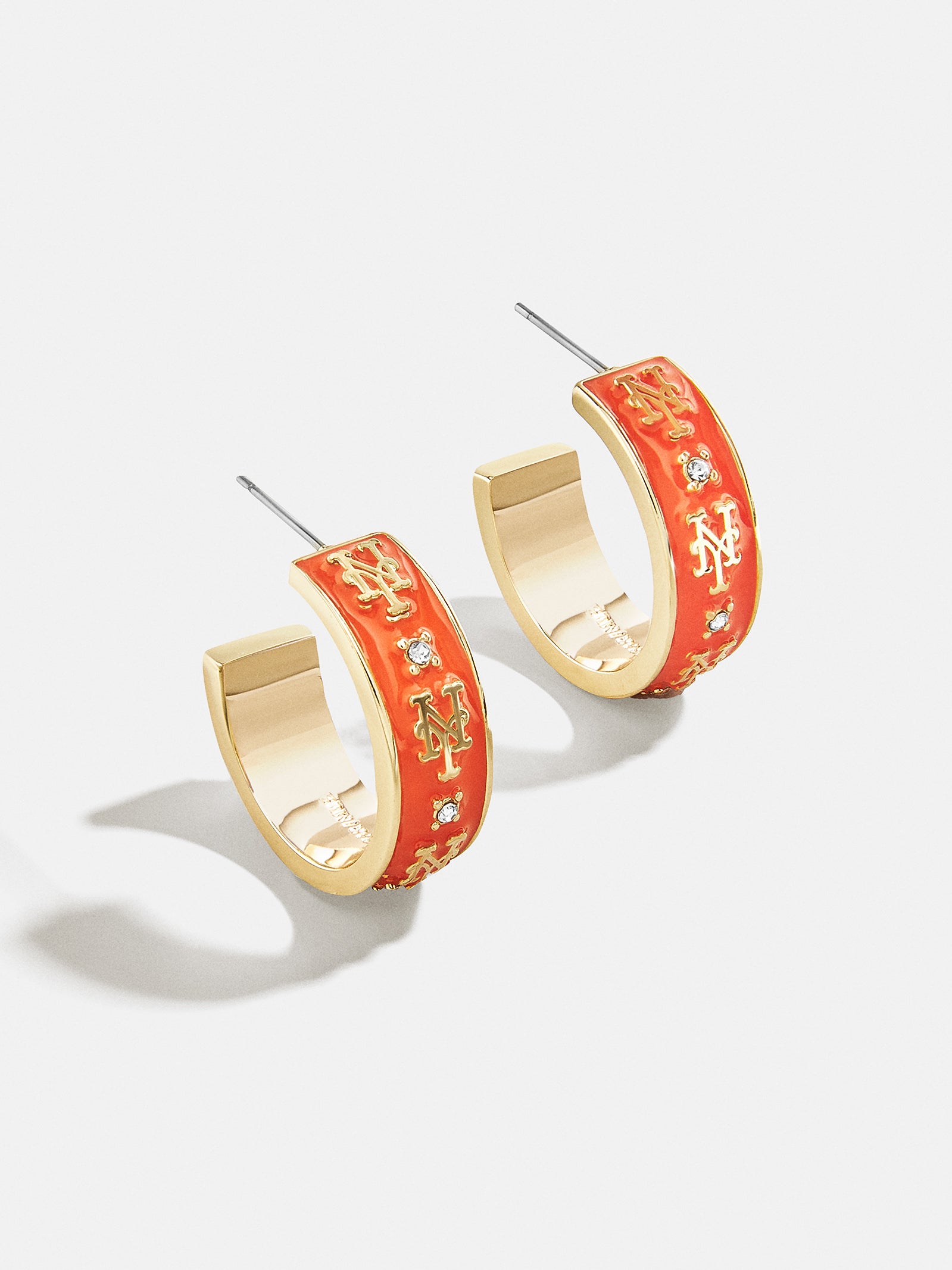 WEAR By Erin Andrews X BaubleBar New York Mets Enamel Hoop Earrings - New York Mets