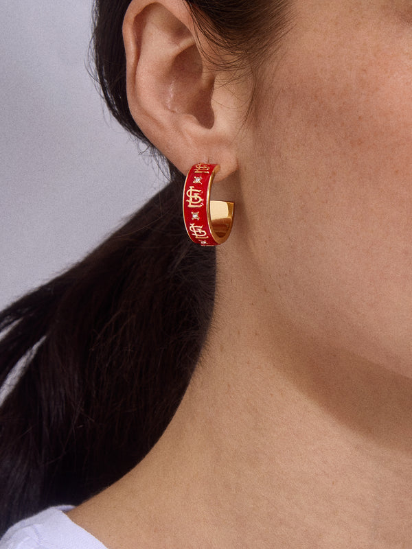 WEAR By Erin Andrews X BaubleBar St. Louis Cardinals Enamel Hoop Earrings - St. Louis Cardinals