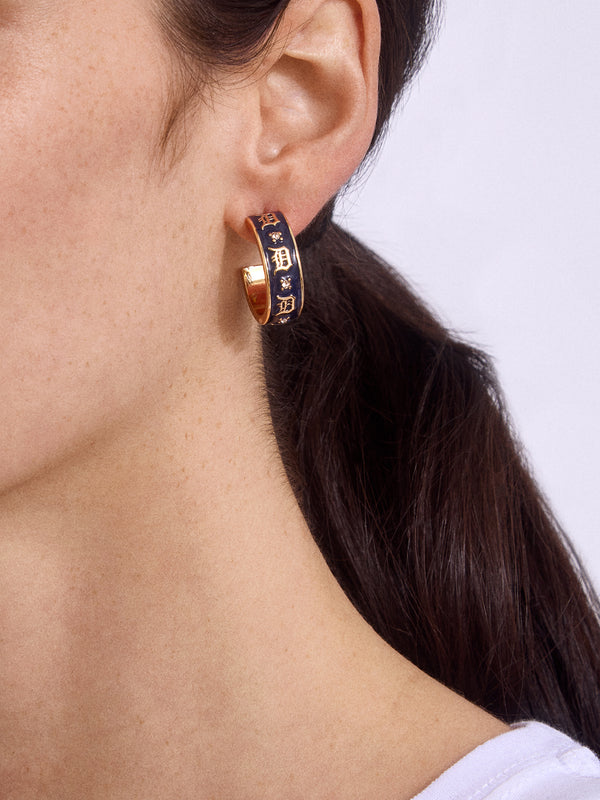 WEAR By Erin Andrews X BaubleBar Detroit Tigers Enamel Hoop Earrings - Detroit Tigers