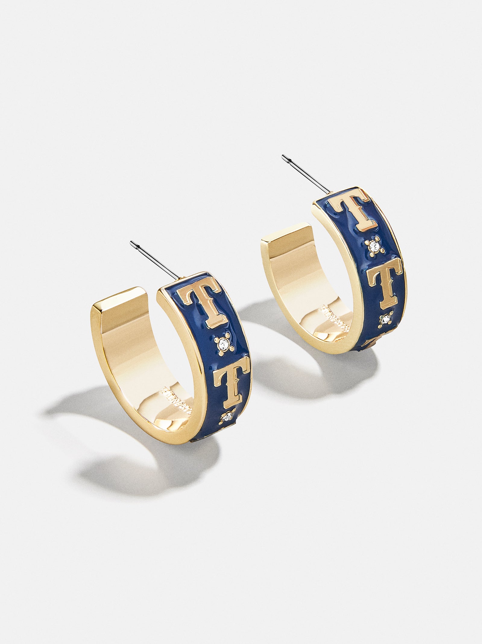 WEAR By Erin Andrews X BaubleBar Texas Rangers Enamel Hoop Earrings - Texas Rangers