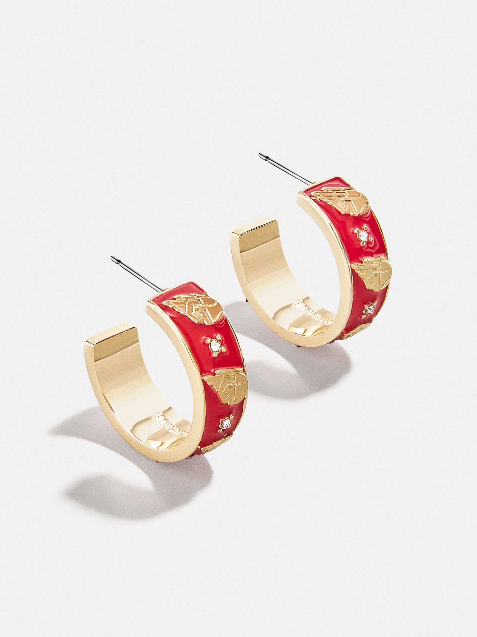 WEAR By Erin Andrews X BaubleBar Cleveland Guardians Enamel Hoop Earrings - Cleveland Guardians
