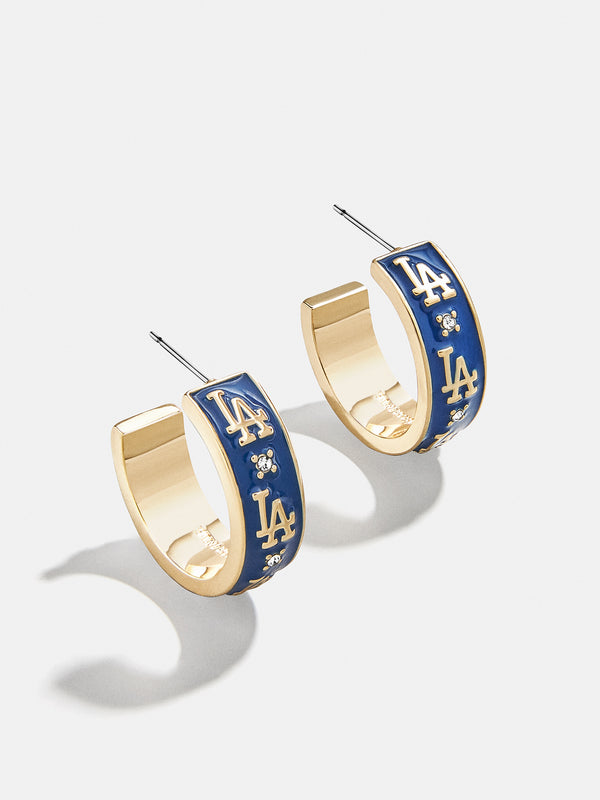 WEAR By Erin Andrews x BaubleBar Los Angeles Dodgers Enamel Hoop Earrings - Los Angeles Dodgers