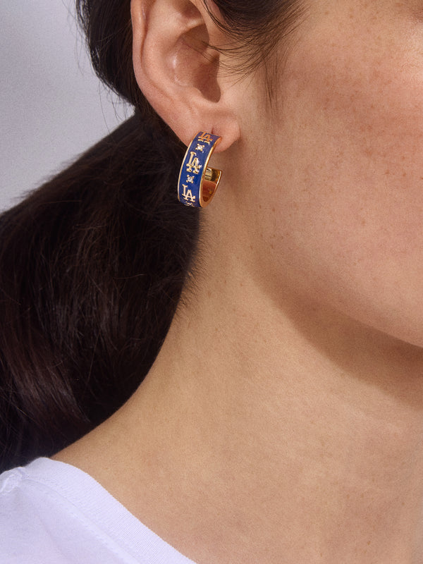 WEAR By Erin Andrews x BaubleBar Los Angeles Dodgers Enamel Hoop Earrings - Los Angeles Dodgers
