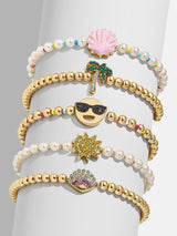 BaubleBar Island Time Kids’ Bracelet Set - Seashell - 
    Set of five stretch bracelets
  
