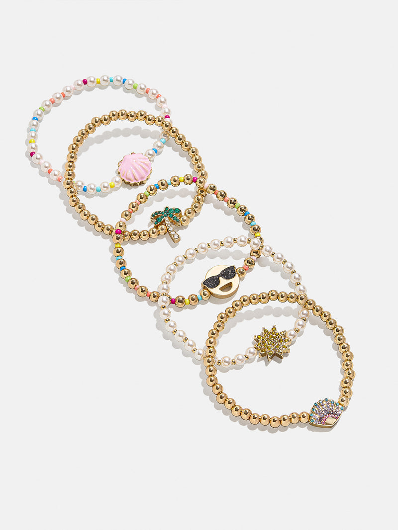 BaubleBar Island Time Kids’ Bracelet Set - Seashell - 
    Set of five stretch bracelets
  
