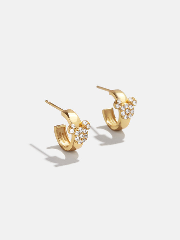 Disney Mickey Mouse 18K Gold Plated Sterling Silver Chunky Earrings - Gold/Pavé