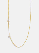 BaubleBar Maya Brenner Monogram Necklace with Diamond - Gold - 
    14K Solid Gold
  
