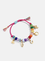 BaubleBar Riley Semi-Precious Charm Bracelet - Multi - 
    Adjustable bracelet with gold charms 
  
