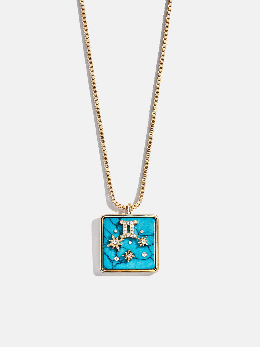 Semi-Precious Zodiac Pendant Necklace - Gemini