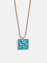 BaubleBar Semi-Precious Zodiac Pendant Necklace - Cancer - 
    Turquoise pendant on a gold chain
  

