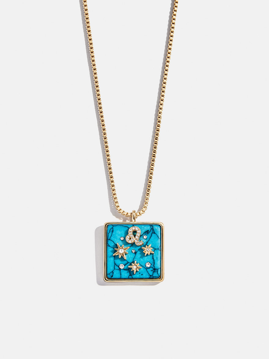 Semi-Precious Zodiac Pendant Necklace - Leo