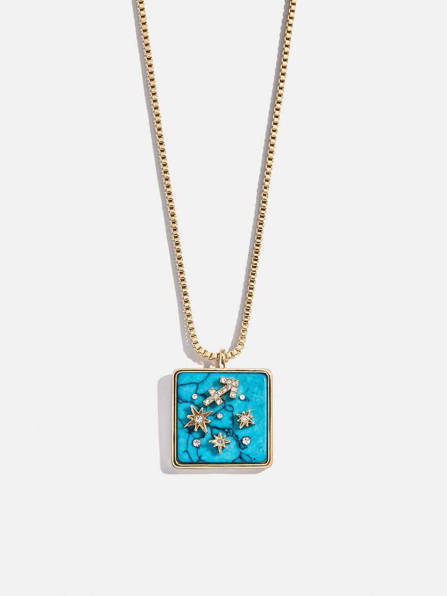 Semi-Precious Zodiac Pendant Necklace - Sagittarius