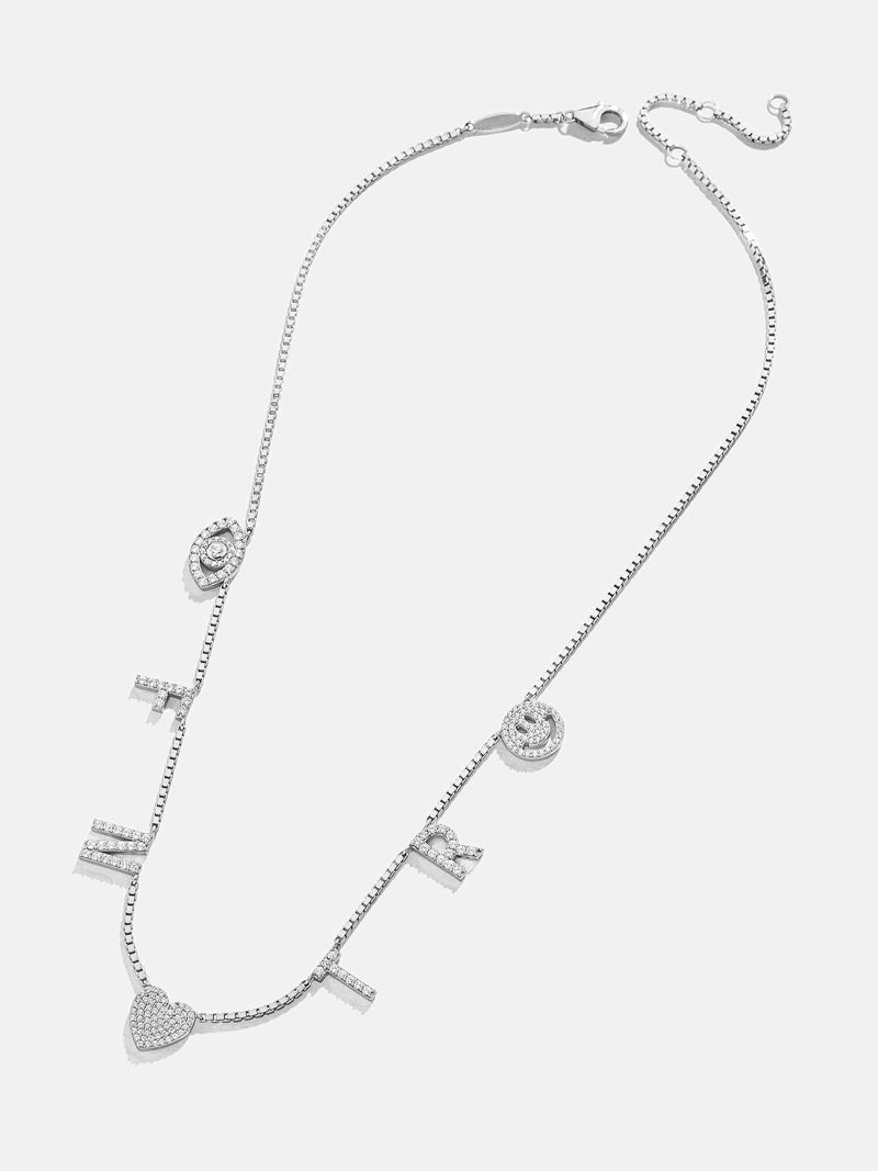 BaubleBar Sterling Silver Custom Icon Necklace - Sterling Silver. Pavé Cubic Zirconia Stones - 
    Sterling Silver
  
