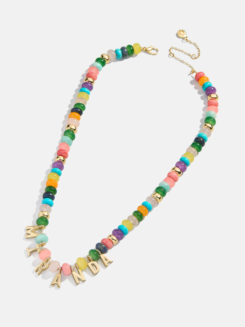 BaubleBar Custom Semi-Precious Nameplate Necklace - Gold/Multi - 
    Enjoy 20% off - This Week Only
  
