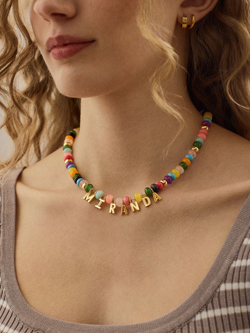 BaubleBar Custom Semi-Precious Nameplate Necklace - Gold/Multi - 
    Enjoy 20% off - This Week Only
  
