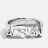 Sterling Silver Fineline Custom Nameplate Ring - Sterling Silver