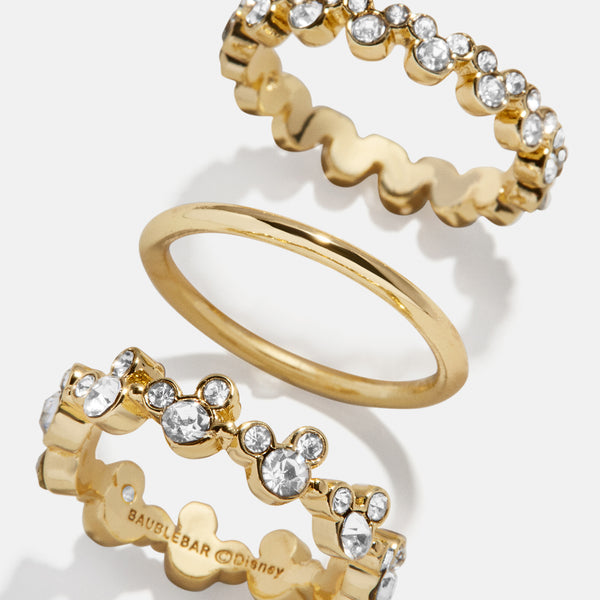 Baublebar Disney ミッキーマウス 18K ゴールド リング Mickey Mouse Outline 18K Gold Ring - Gold – 18K Gold Plated