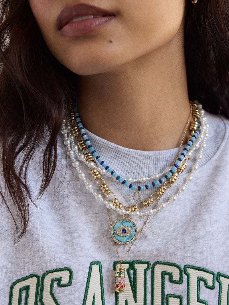 BaubleBar Sohla Evil Eye Statement Necklace - Gold/Turquoise - 
    Enjoy 20% off - This Week Only
  
