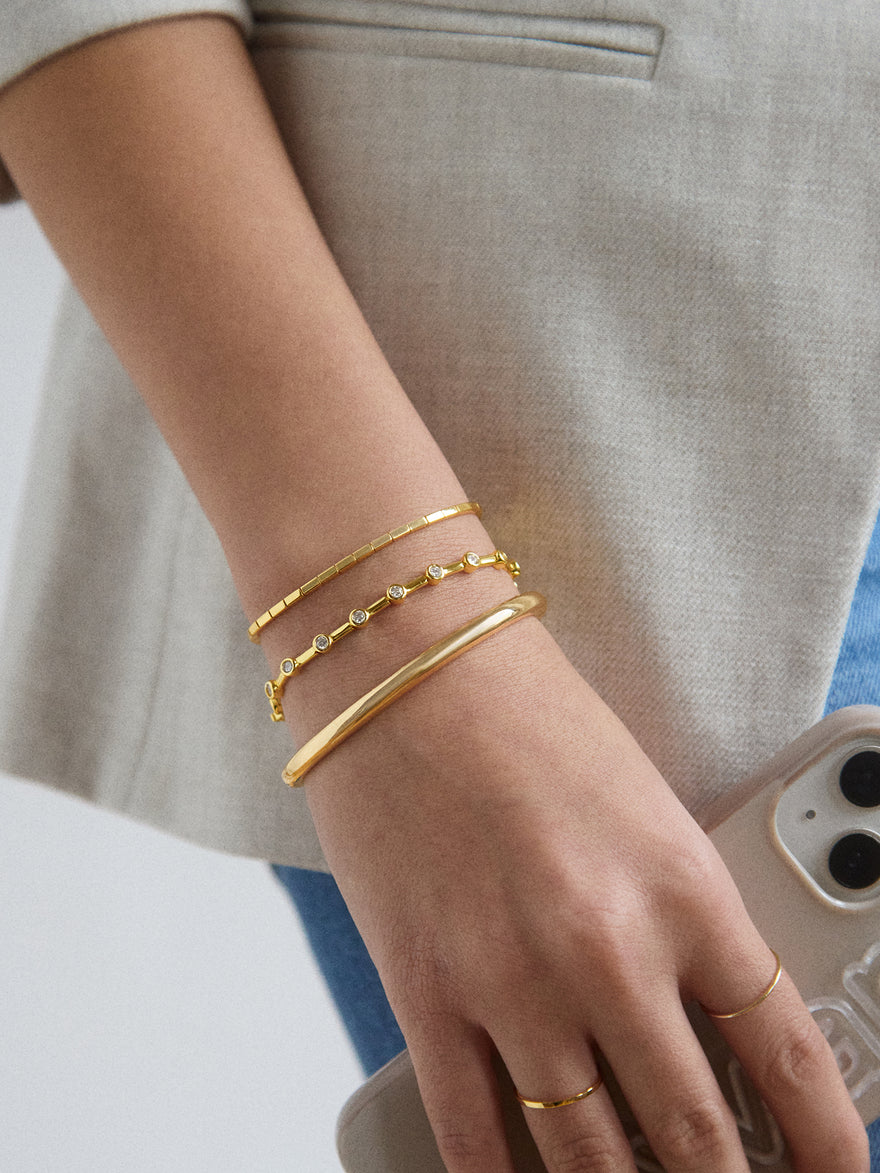 Eve 18K Gold Vermeil Tennis Bracelet - Gold/Pavé