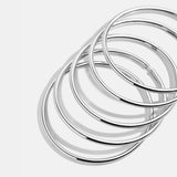 Alexia Bangle Bracelet Set - Silver