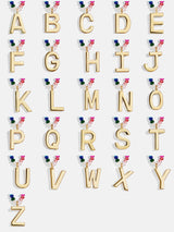 BaubleBar Semi-Precious Block Initial Necklace - Dark Multi - 
    Personalized beaded necklace
  
