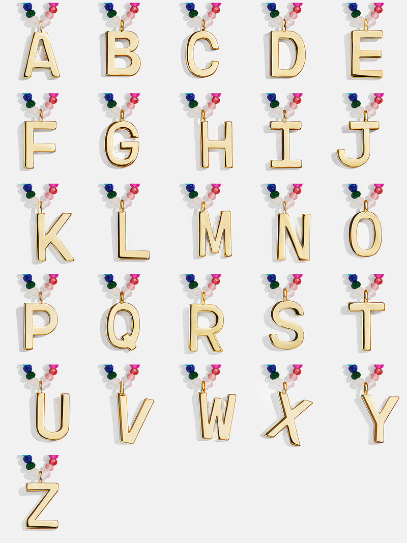 BaubleBar Semi-Precious Block Initial Necklace - Dark Multi - 
    Personalized beaded necklace
  
