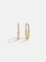 BaubleBar Liza Hoop Earrings - Small - 
    Pavé paperclip hoop earrings
  
