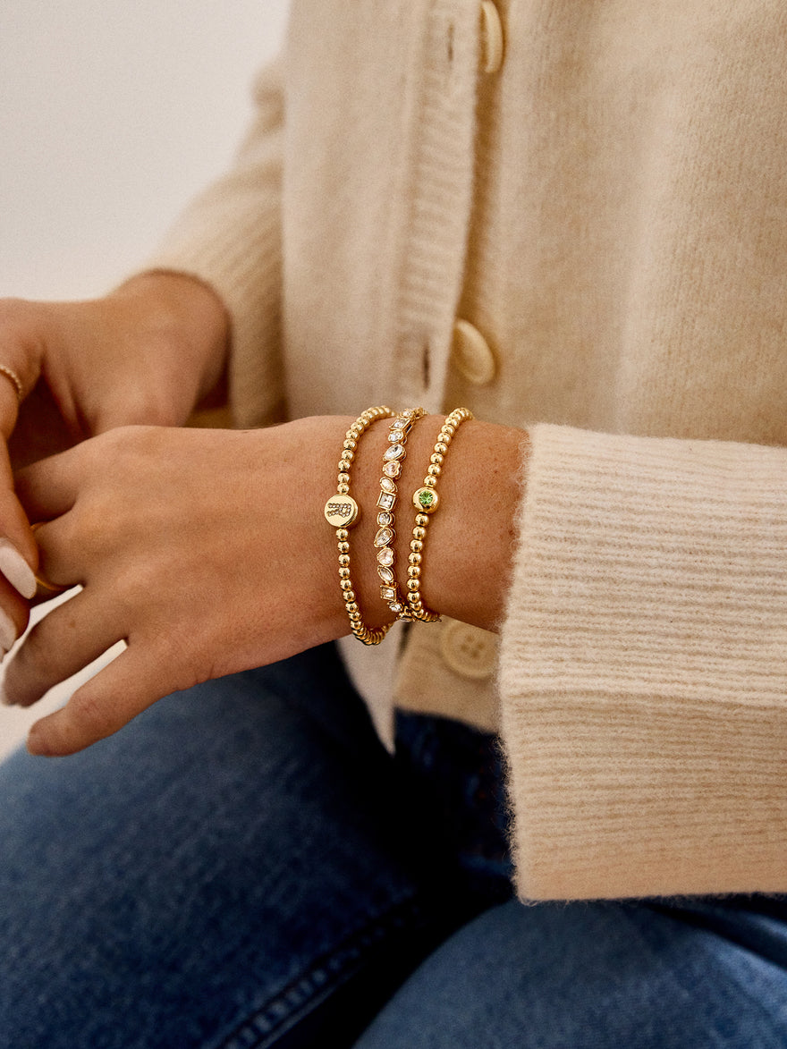 Ellie Birthstone Pisa Bracelet - Emerald