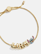 BaubleBar Disney Stitch Bubble Slider Custom Bracelet - Gold/Blue - 
    Personalized name bracelet
  
