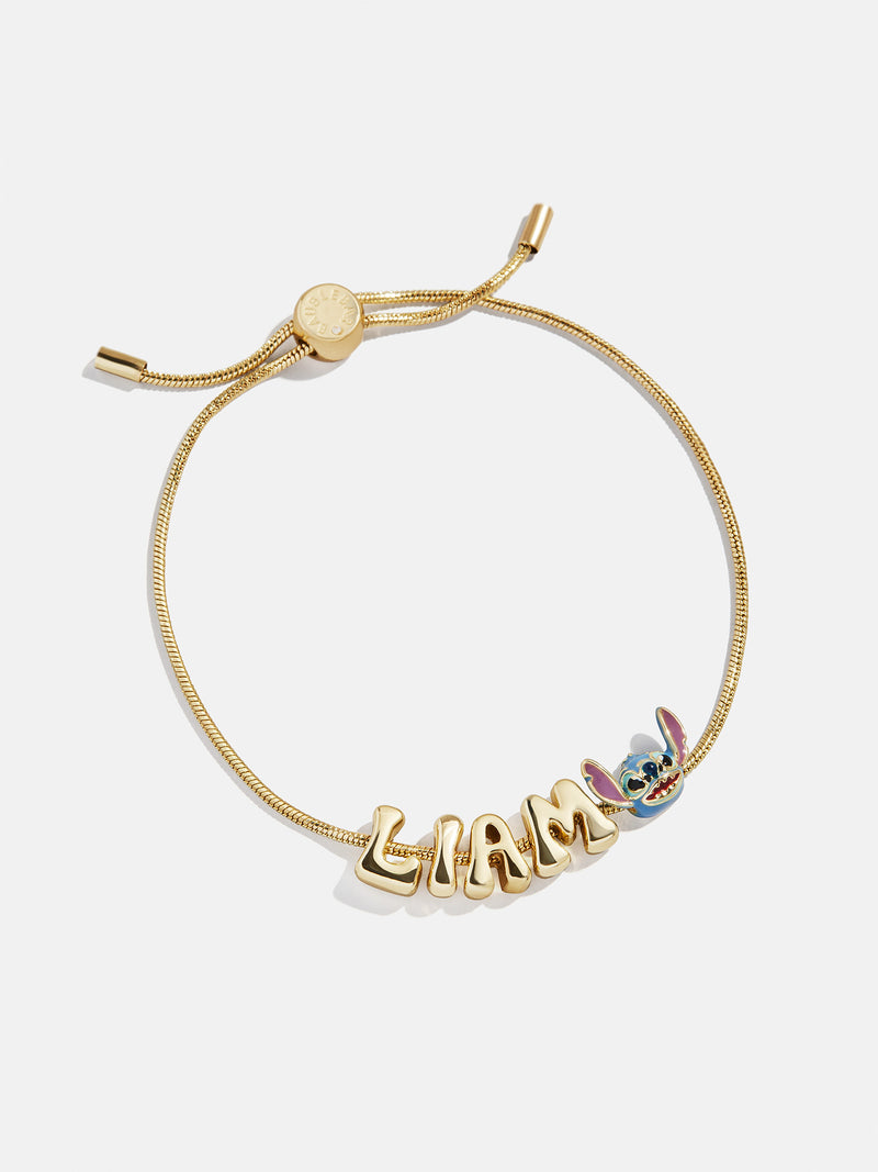 BaubleBar Disney Stitch Bubble Slider Custom Bracelet - Gold/Blue - 
    Personalized name bracelet
  
