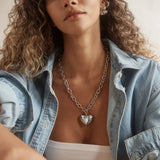 Millie Bubble Heart Necklace - Silver