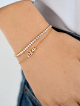BaubleBar 18K Gold Custom Nameplate Bracelet - 18K Gold Plated Sterling Silver - 
    18K Gold Plated Sterling Silver, Cubic Zirconia
  
