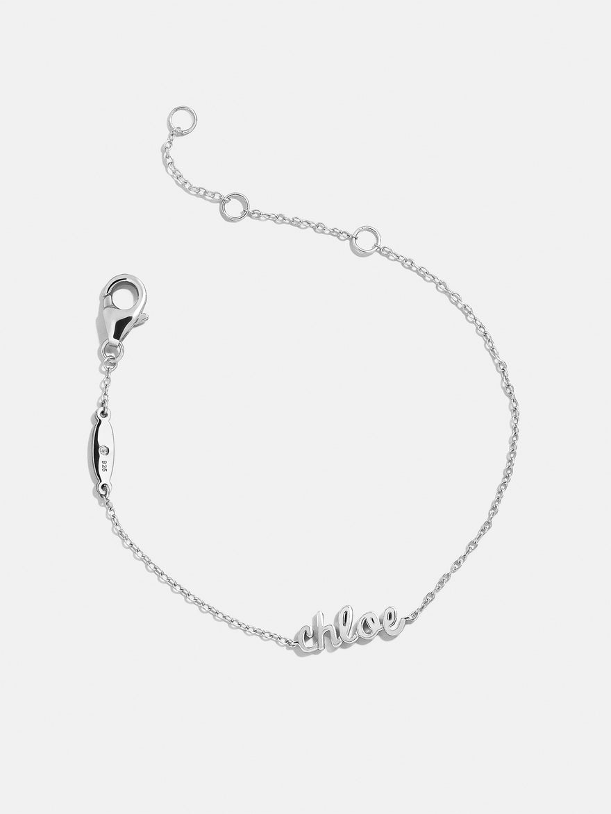 Sterling Silver Custom Nameplate Bracelet - Sterling Silver