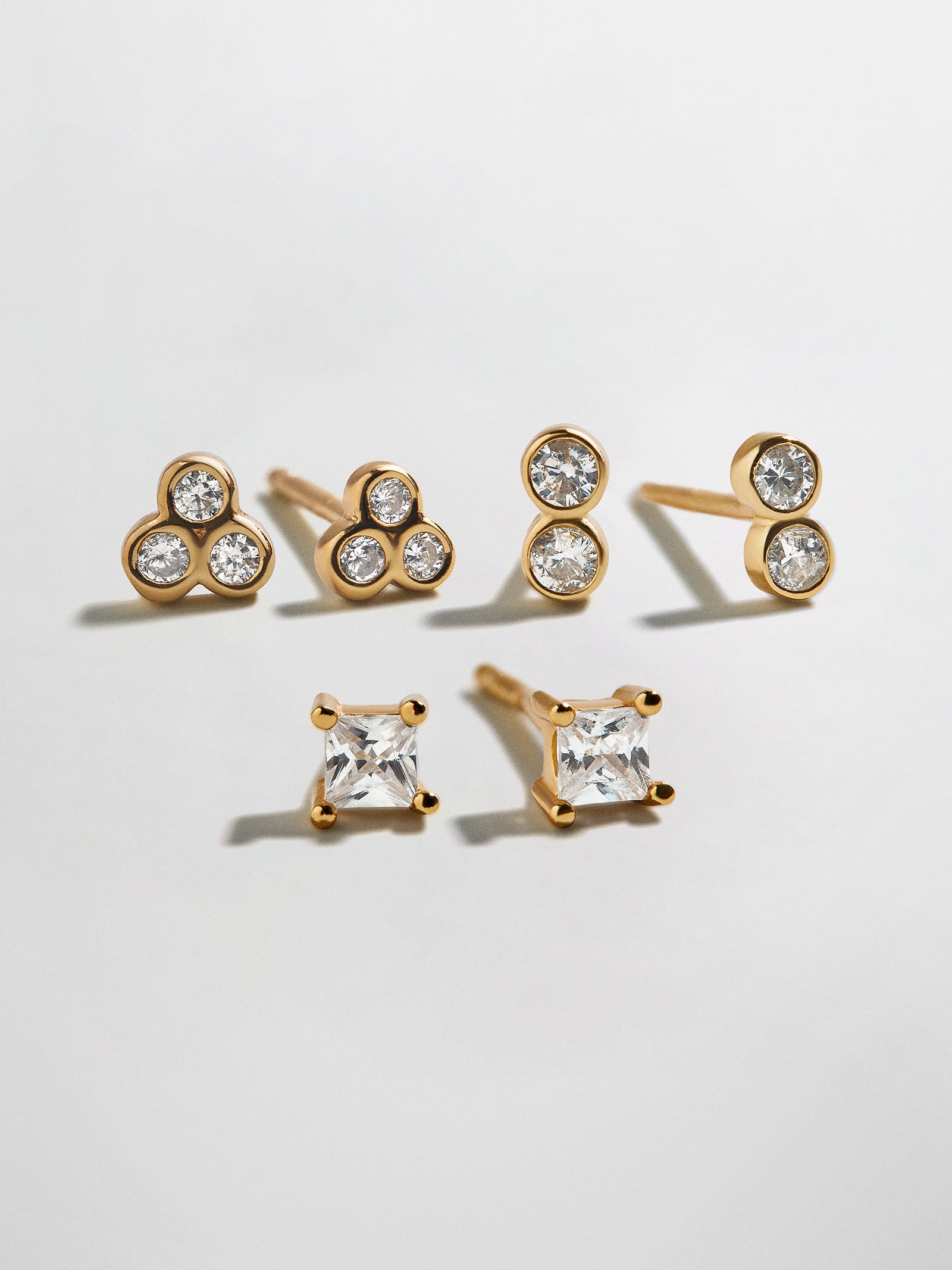 Beckett Waterproof Earring Set - Gold/Pavé