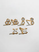 Beckett Waterproof Earring Set - Gold/Pavé