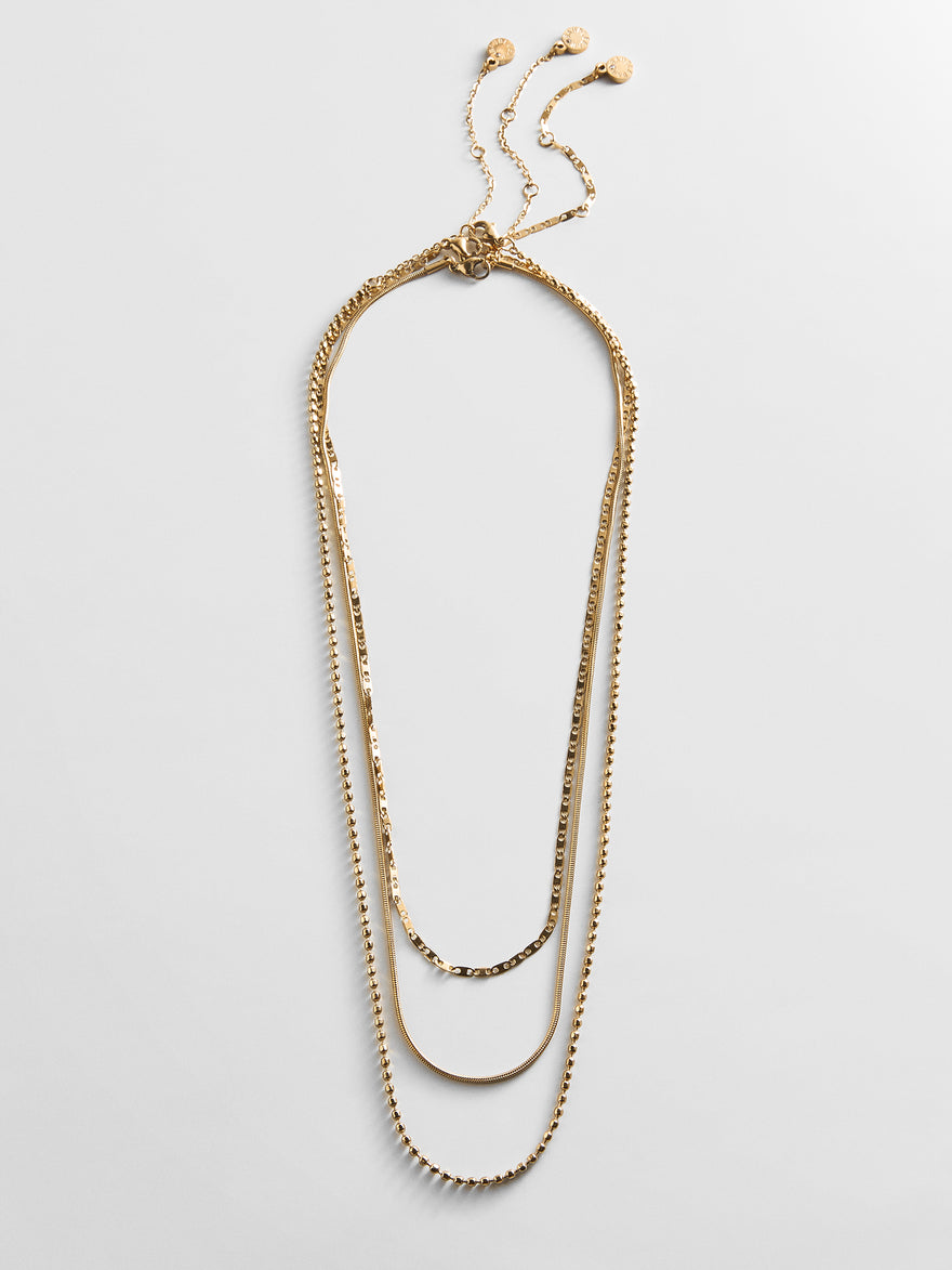 Anita Waterproof Necklace Set - Gold/Pavé