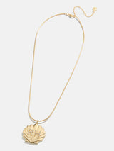 BaubleBar Seashell Initial Custom Necklace - Gold/Pavé - 
    Shell pendant on a gold chain
  
