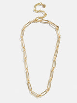 BaubleBar Pavé Hera Necklace - Gold - 
    Gold chain link necklace
  
