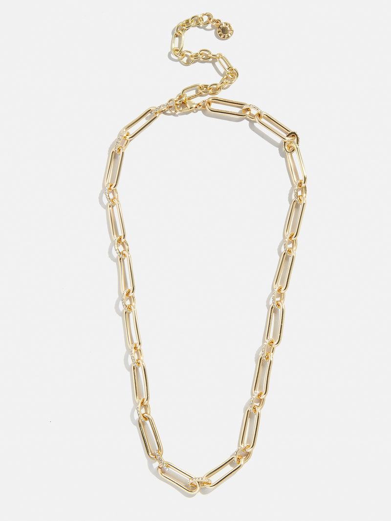 BaubleBar Pavé Hera Necklace - Gold - 
    Gold chain link necklace
  
