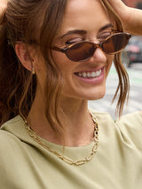 BaubleBar Pavé Hera Necklace - Gold - 
    Gold chain link necklace
  
