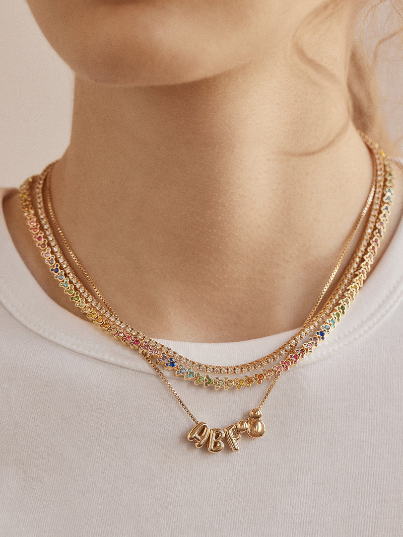 BaubleBar Disney Mickey Mouse Repeating Tennis Necklace - Multi - 
    Rainbow necklace 
  

