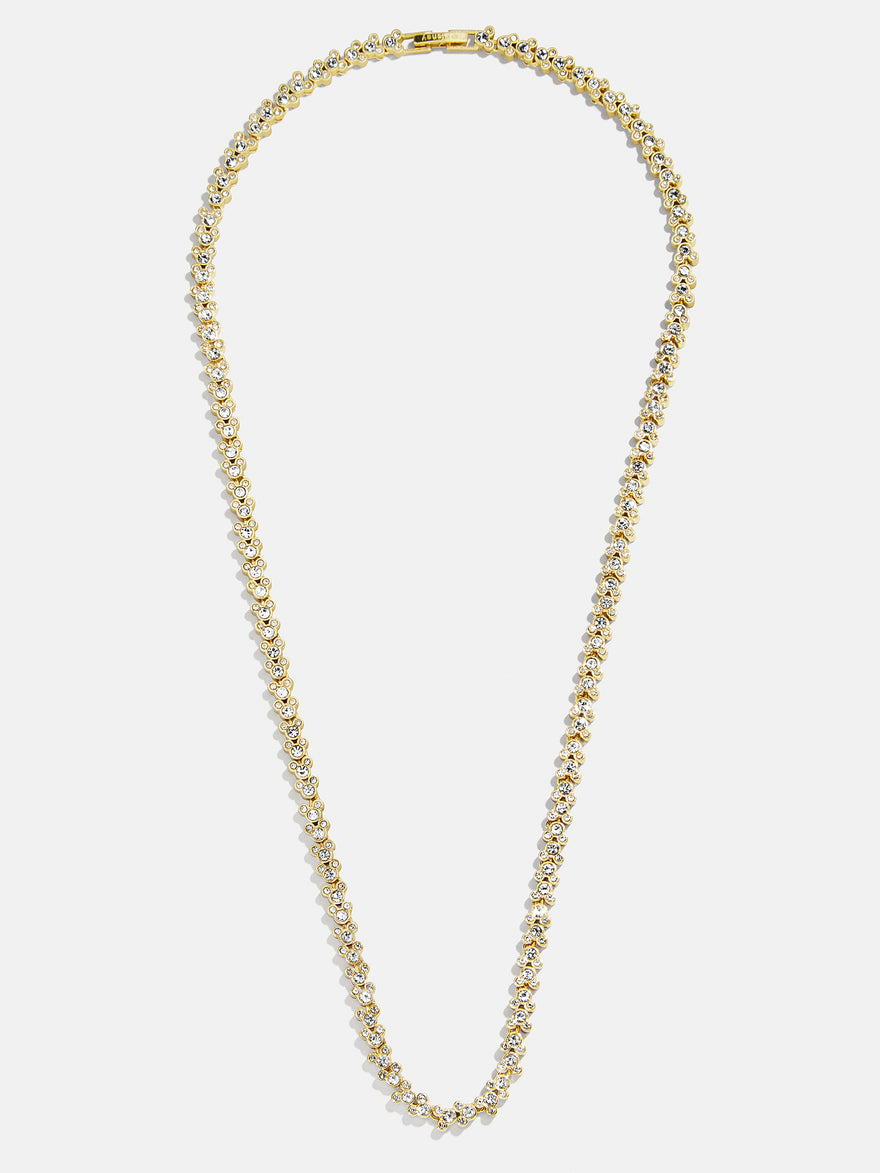 Disney Mickey Mouse Repeating Tennis Necklace - Gold/Pavé