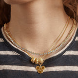 Disney Mickey Mouse Repeating Tennis Necklace - Gold/Pavé