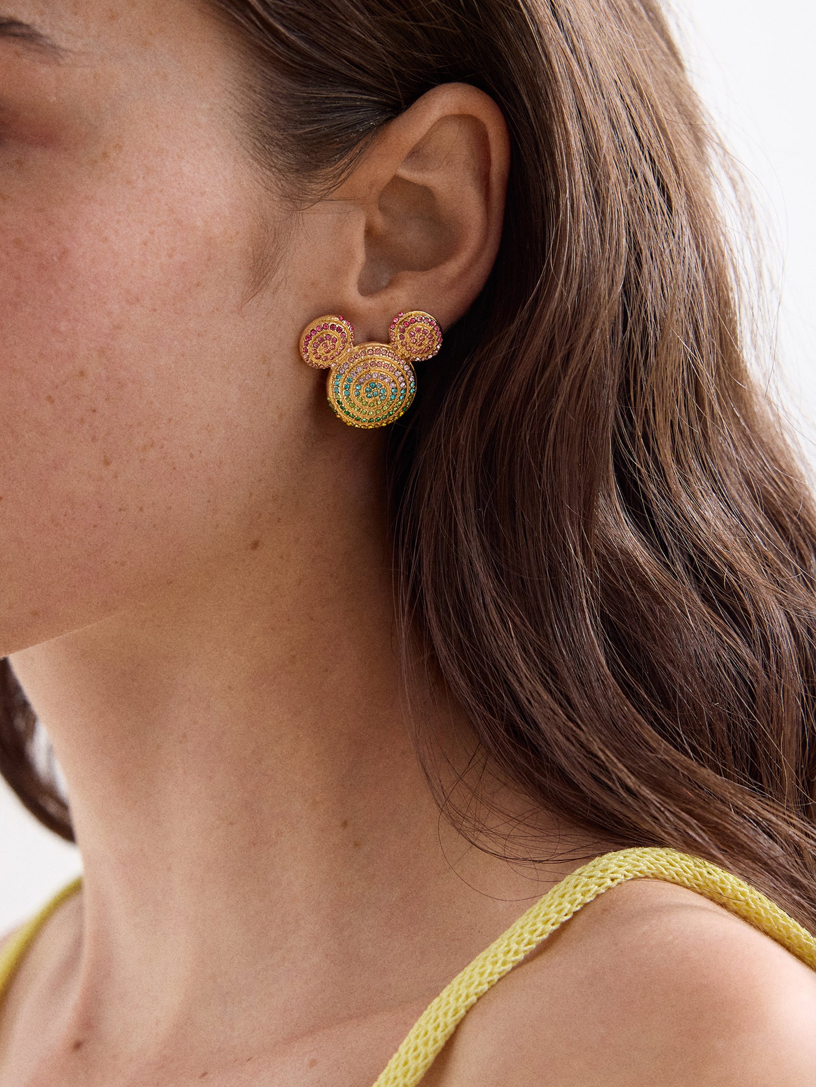 【Baublebar】★ピアス★ Mickey Mouse Pearlescent Earrings BAUBLEBAR Disney Mickey Mouse Rainbow Ombré Crystal Earrings
