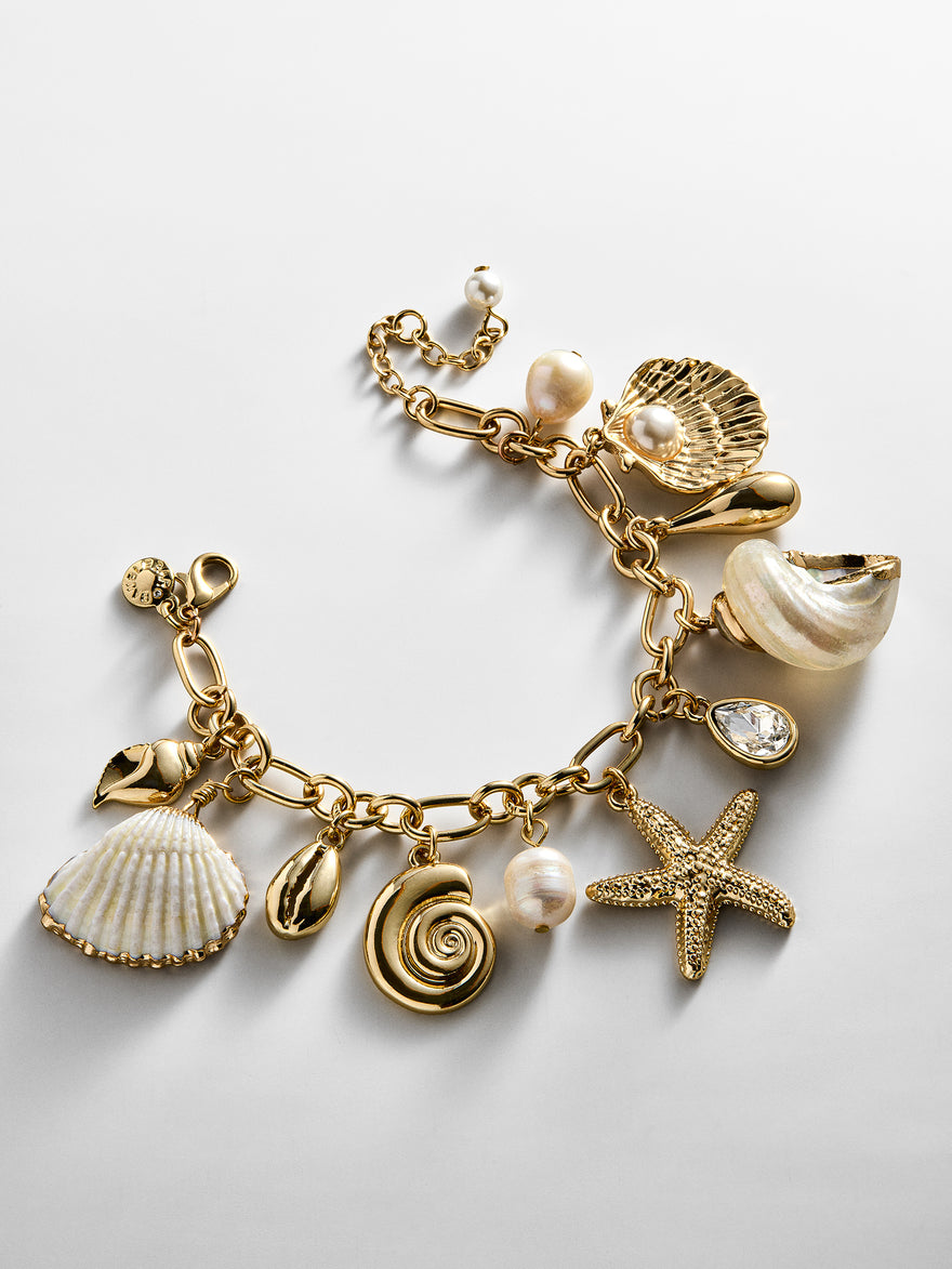Isla Charm Bracelet - Gold/Pearl
